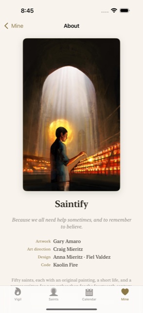 Saintify screenshot